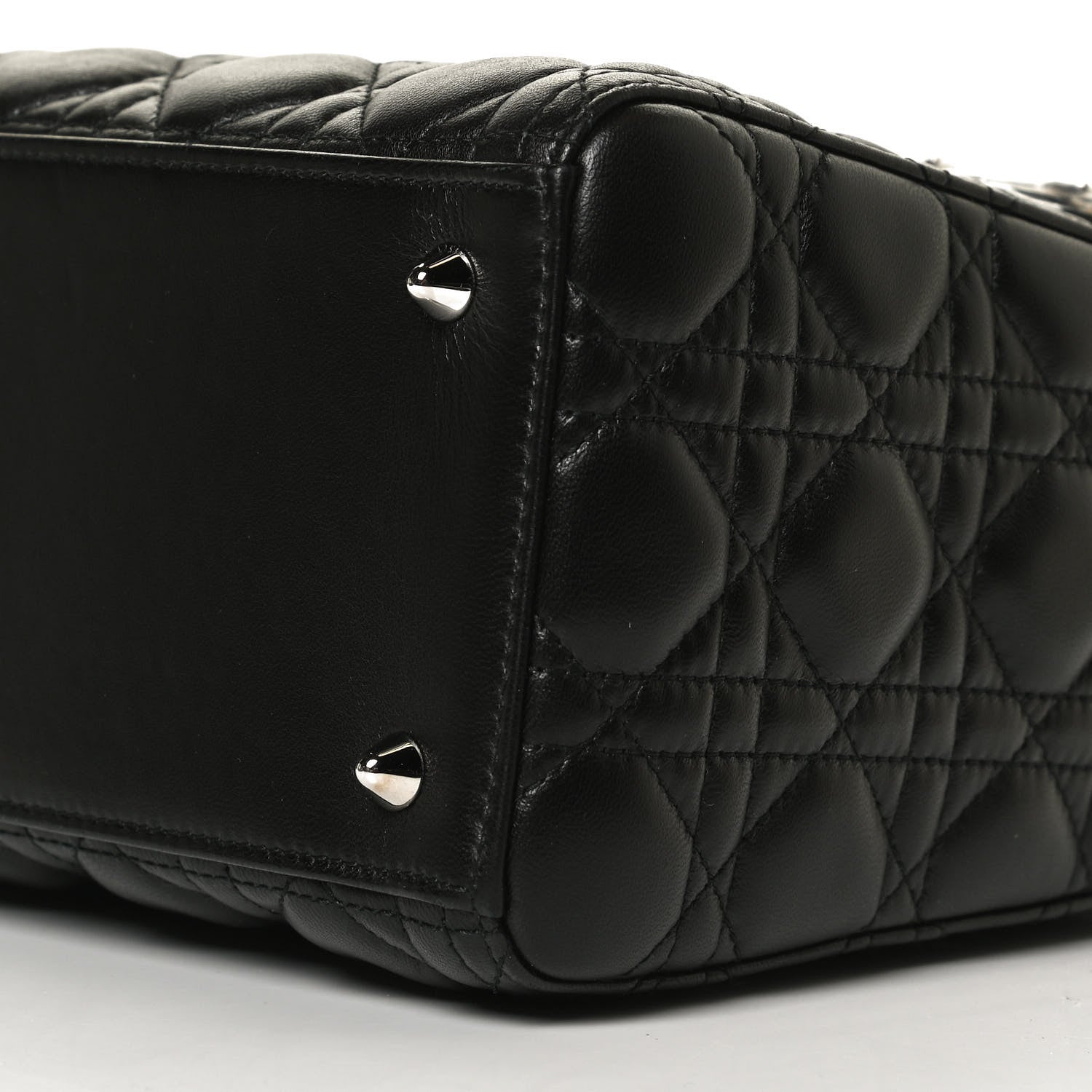 Christian Dior Lambskin Cannage Medium Lady Dior Crystal Strap Black 8 of 11