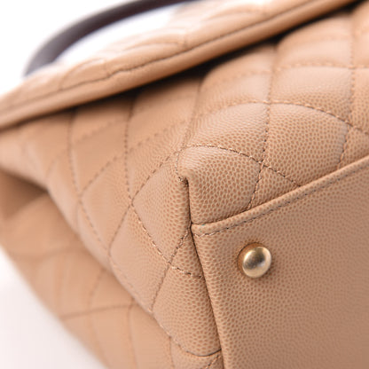 Chanel Caviar Lizard Embossed Quilted Small Coco Handle Flap Beige 11 of 18
