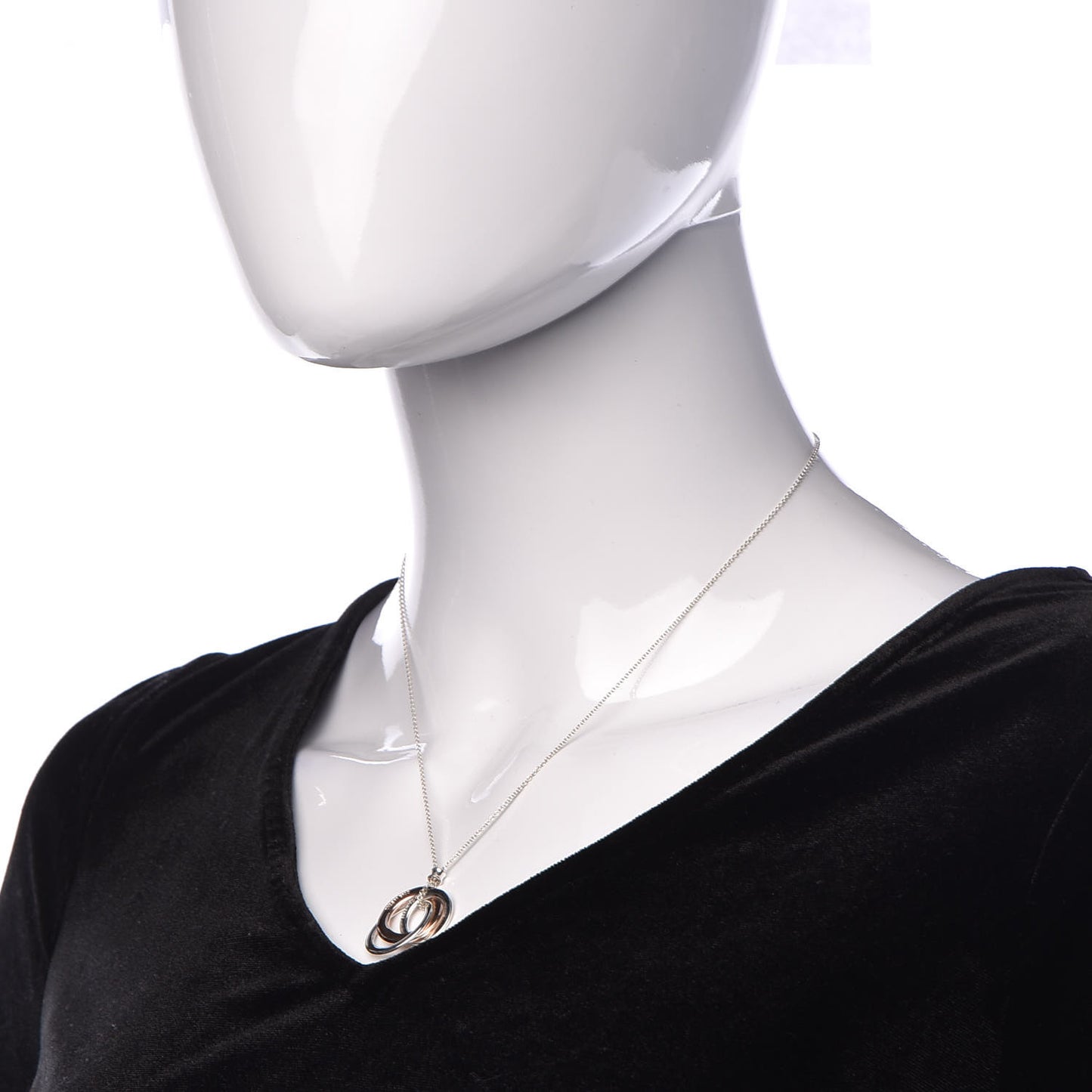 Sterling Silver Rubedo Small Interlocking Circles Pendant