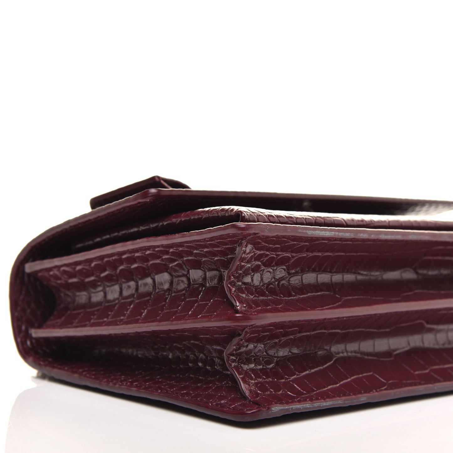 Calfskin Crocodile Embossed Medium Monogram Sunset Rouge Legion