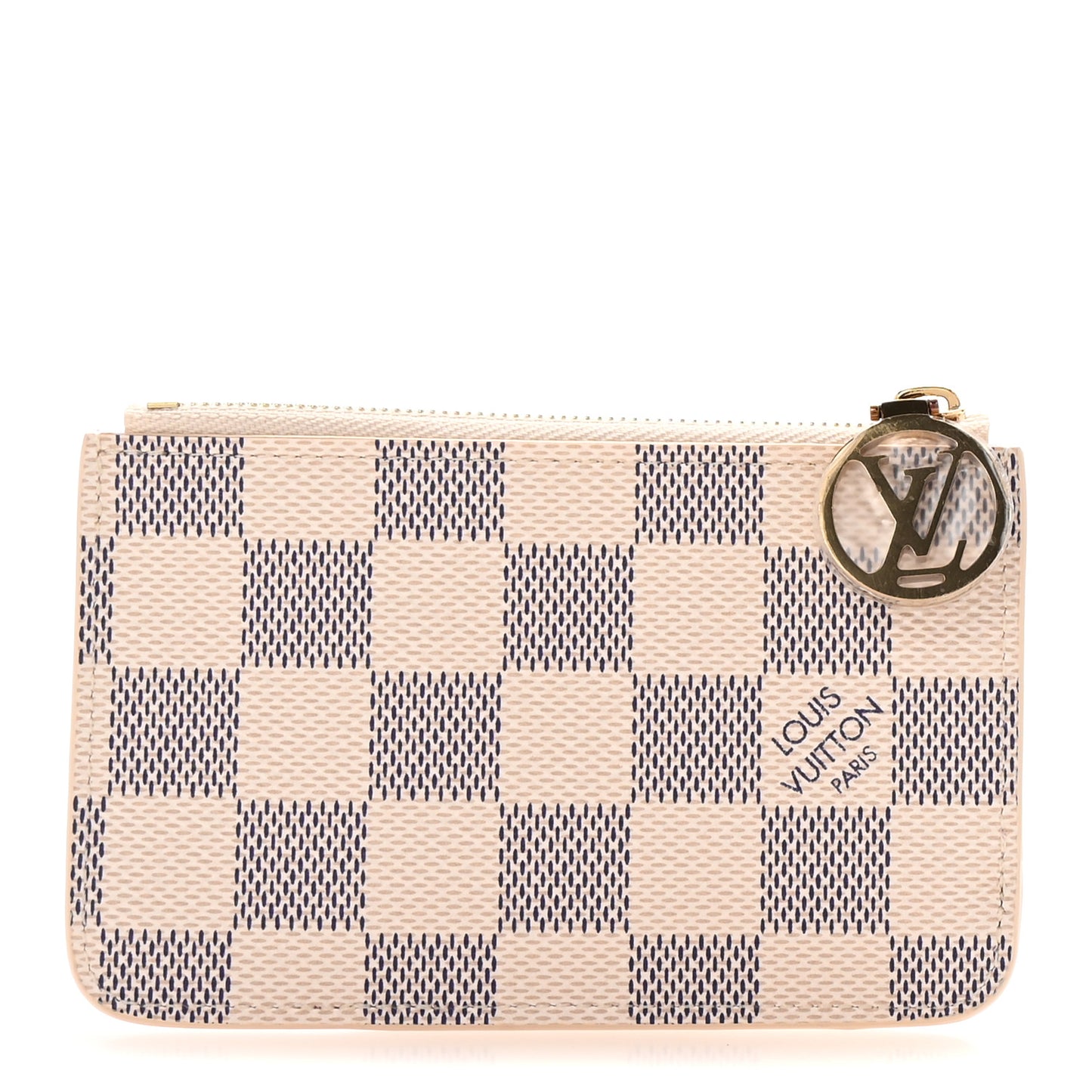 Damier Azur Zipped Romy Card Holder Rose Ballerine