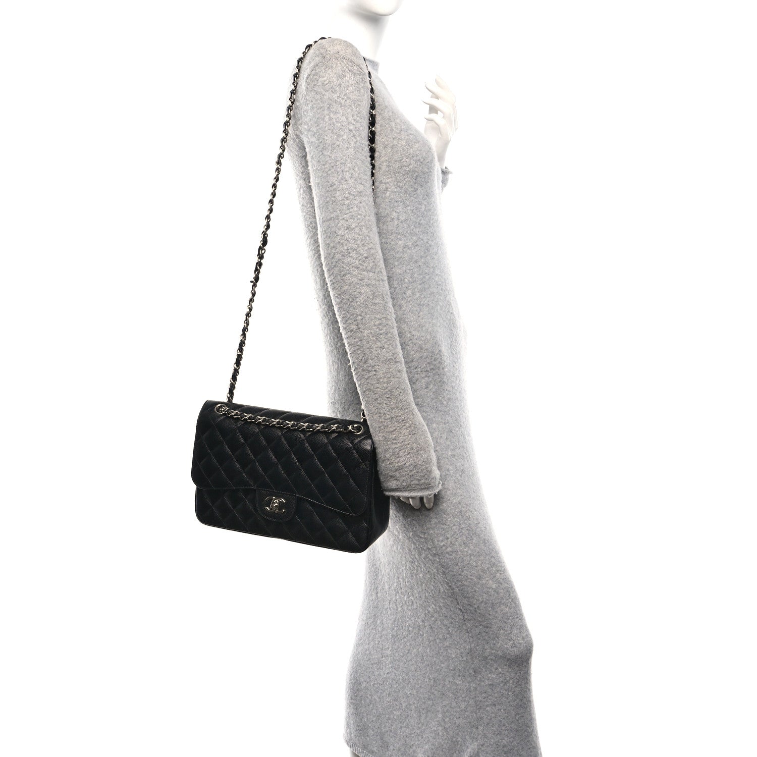 Chanel Caviar Quilted Jumbo Double Flap Black 2 of 10
