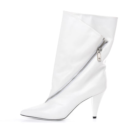 Givenchy Calfskin Asymmetric Show 80 Zip Bootie 41 White 1 of 8