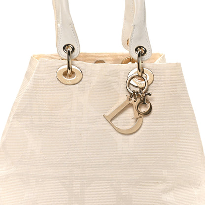Christian Dior Canvas Cannage Small Soft Lady Dior Shopping Tote White 8 of 10