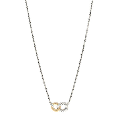 David Yurman Sterling Silver 18K Yellow Gold Belmont Pendant Necklace 1 of 4
