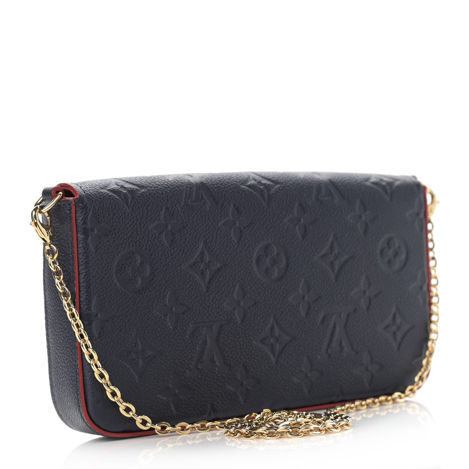 Louis Vuitton Empreinte Pochette Felicie Chain Wallet Marine Rouge 4 of 11