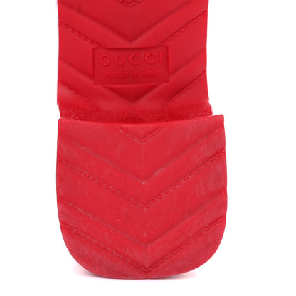 Gucci Rubber Gucci Logo Womens Platform 20/60mm Slide Sandals 38 Hibiscus Red 8 of 14