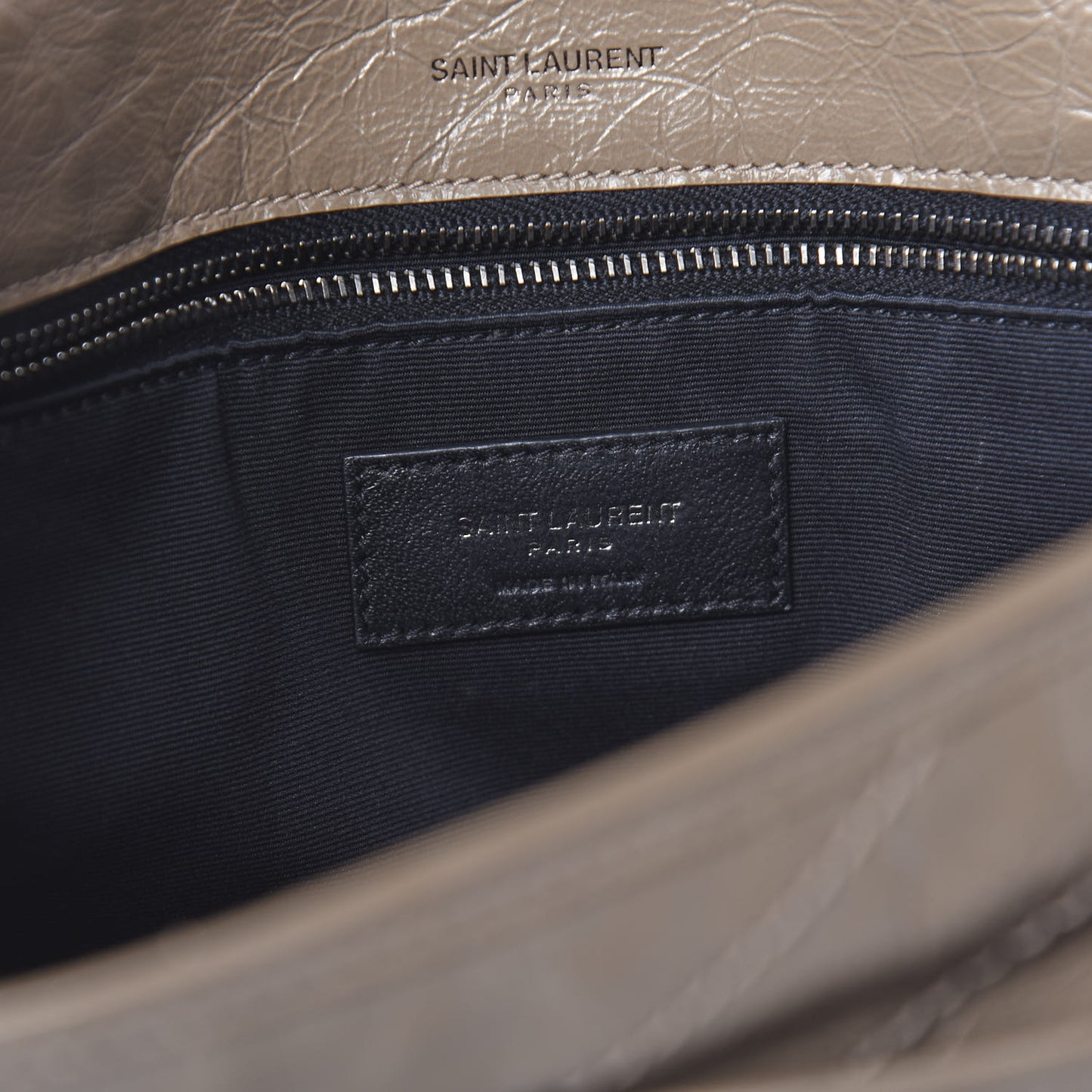 Crinkled Calfskin Matelasse Monogram Medium Niki Chain Satchel Light Taupe