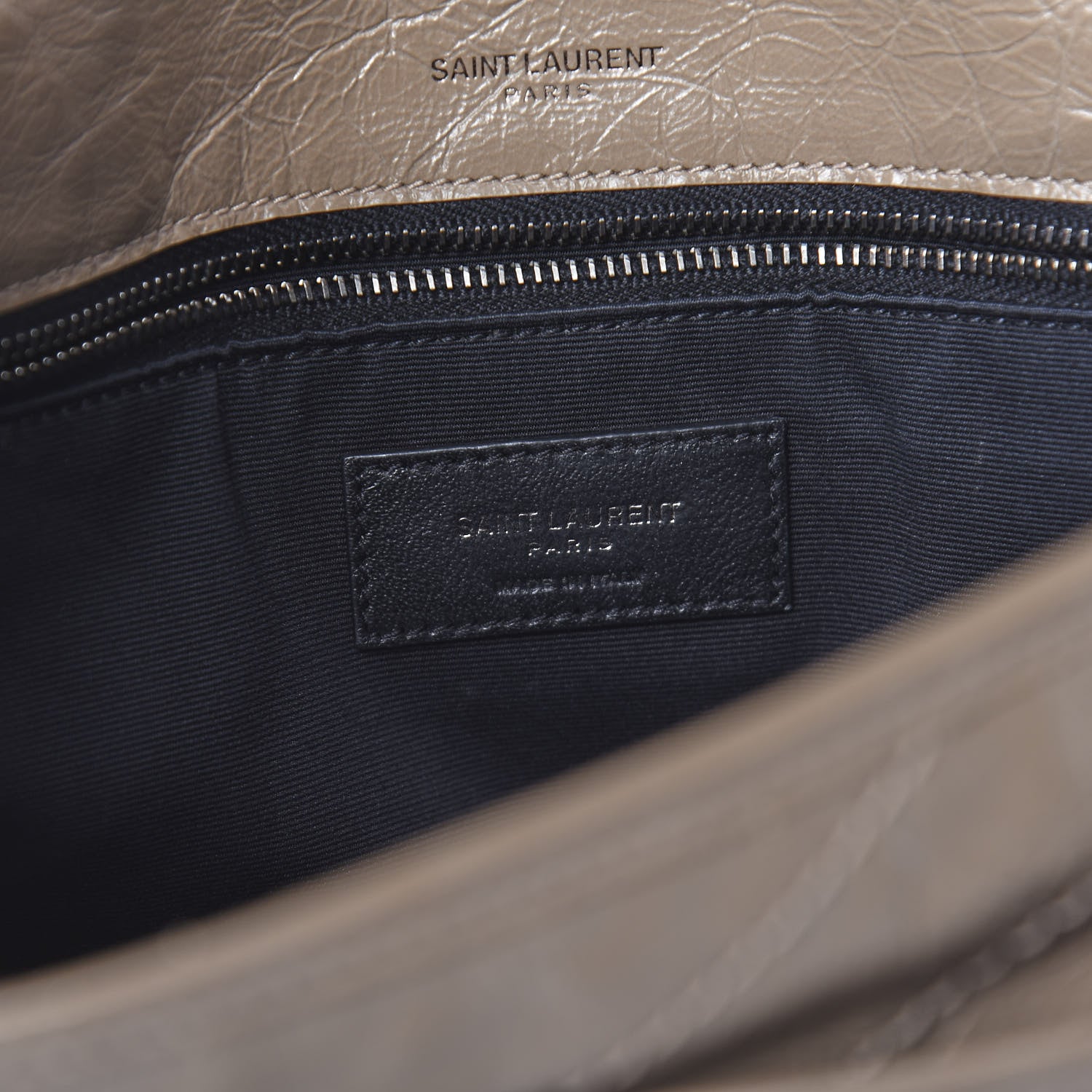 Saint Laurent Crinkled Calfskin Matelasse Monogram Medium Niki Chain Satchel Light Taupe 6 of 10