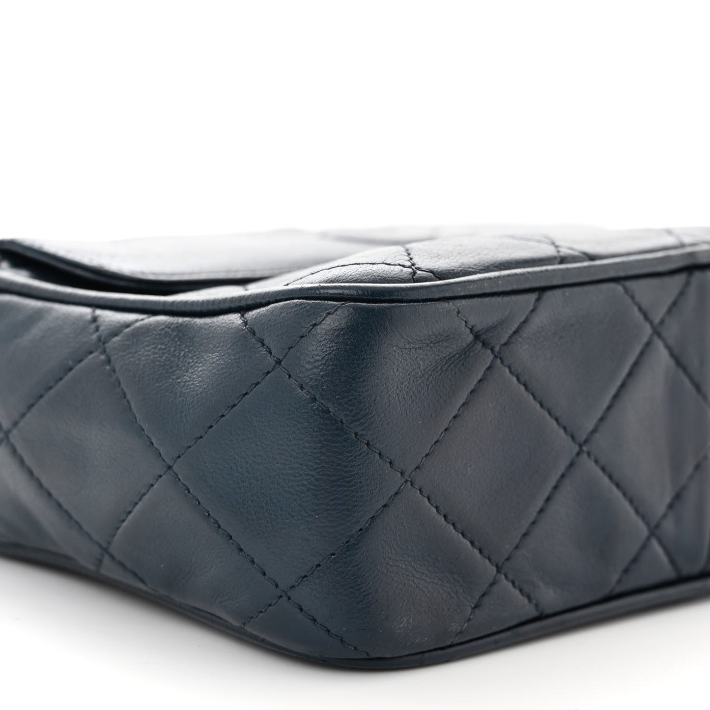 Lambskin Quilted Tassel Flap Camera Case Navy