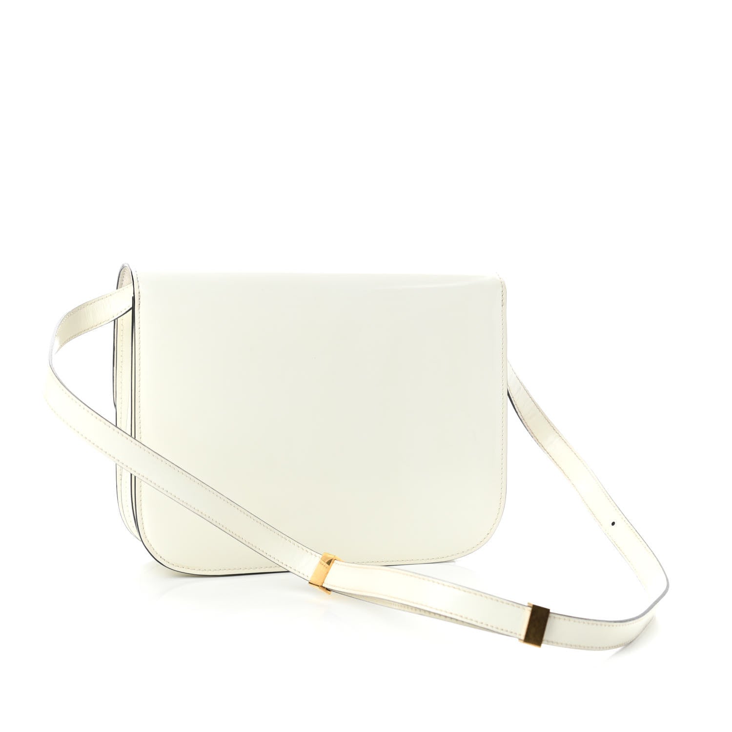 Celine Spazzolato Calfskin Medium Classic Box Flap Bag White 3 of 10