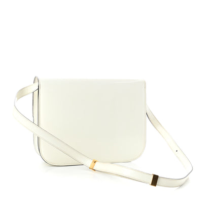 Celine Spazzolato Calfskin Medium Classic Box Flap Bag White 3 of 10