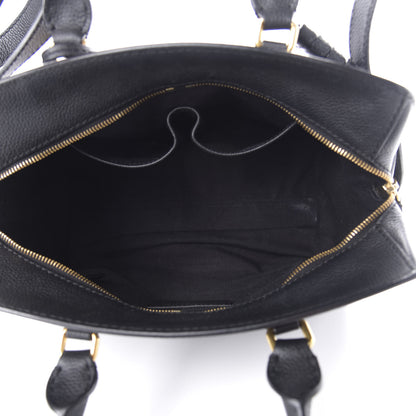 Alexander McQueen Pebbled Calfskin Small Skull Padlock Zip Around Tote Black 6 of 16
