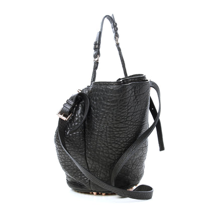 Alexander Wang Pebbled Lambskin Diego Bucket Black Rose Gold Hardware 3 of 10