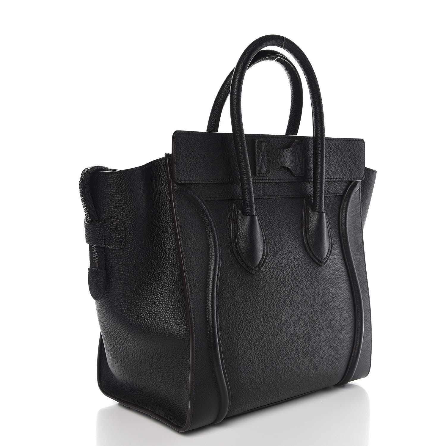 Celine Drummed Calfskin Mini Luggage Black 3 of 7