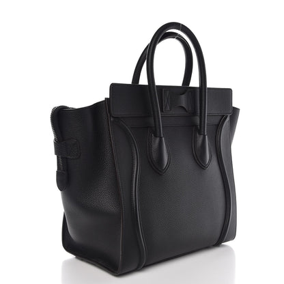 Celine Drummed Calfskin Mini Luggage Black 3 of 7