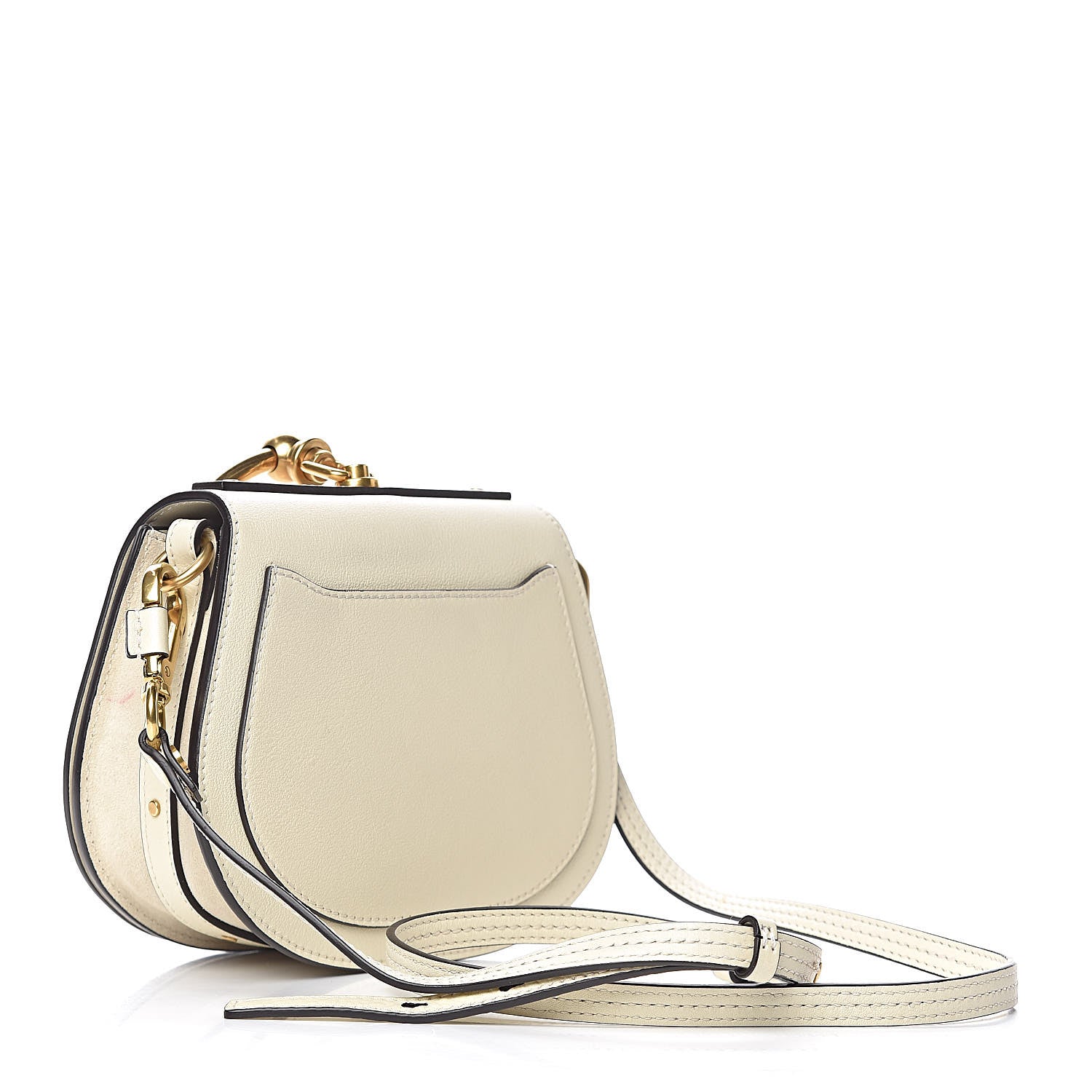 Chloe Calfskin Suede Small Nile Bracelet Bag Off White 3 of 11