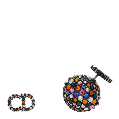 Christian Dior Crystal Mise En Dior Tribal Earrings Multicolor Antique Silver 1 of 4