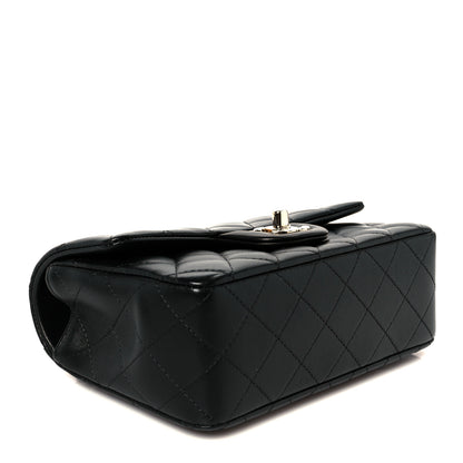 Chanel Lambskin Quilted Mini Top Handle Rectangular Flap Black 4 of 12