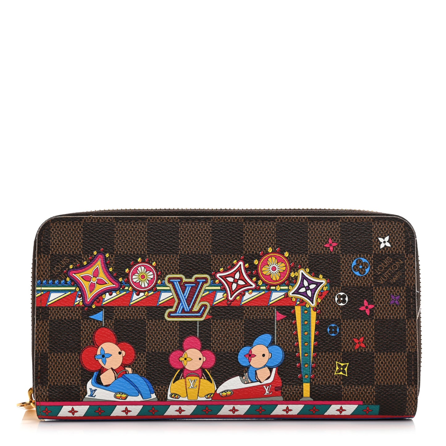 Damier Ebene 2020 Christmas Animation Bumper Cars Zippy Wallet Coquelicot