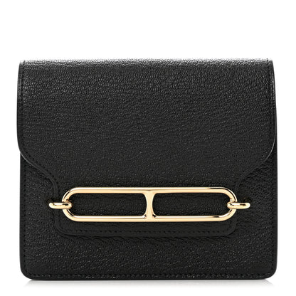 Hermes Chevre Mysore Roulis Slim Wallet Black 1 of 7