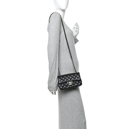 Chanel Lambskin Quilted Mini Rectangular Flap Black 3 of 12