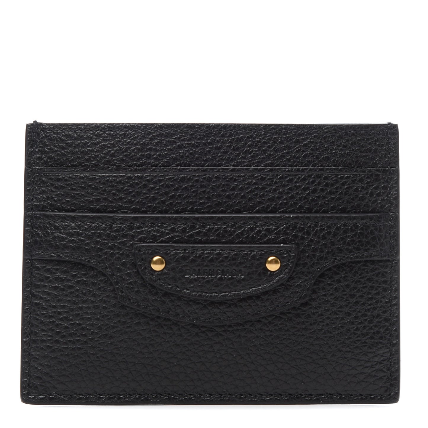 Calfskin Neo Classic Gold Hardware Card Holder Black