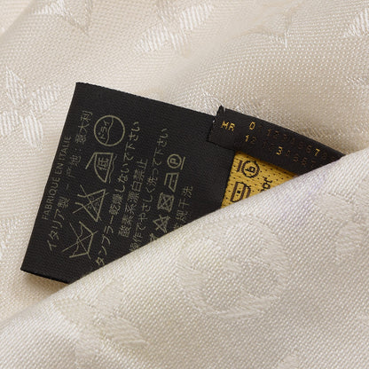Louis Vuitton Wool Silk Monogram Shawl White 5 of 6