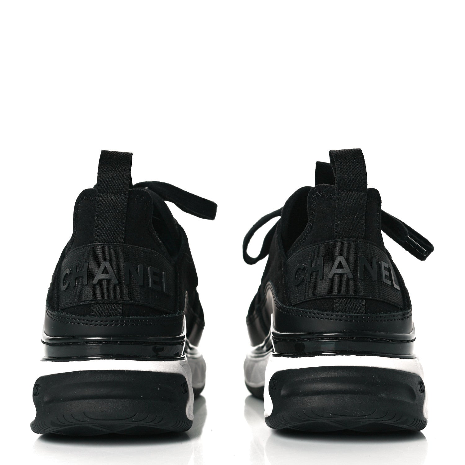 Chanel Velvet Calfskin Mixed Fibers CC Sneakers 36 Black 5 of 9