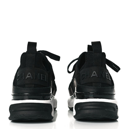 Chanel Velvet Calfskin Mixed Fibers CC Sneakers 36 Black 5 of 9