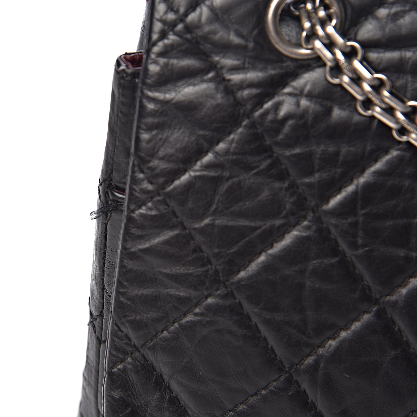Aged Calfskin Quilted 2.55 Reissue 227 Flap Black