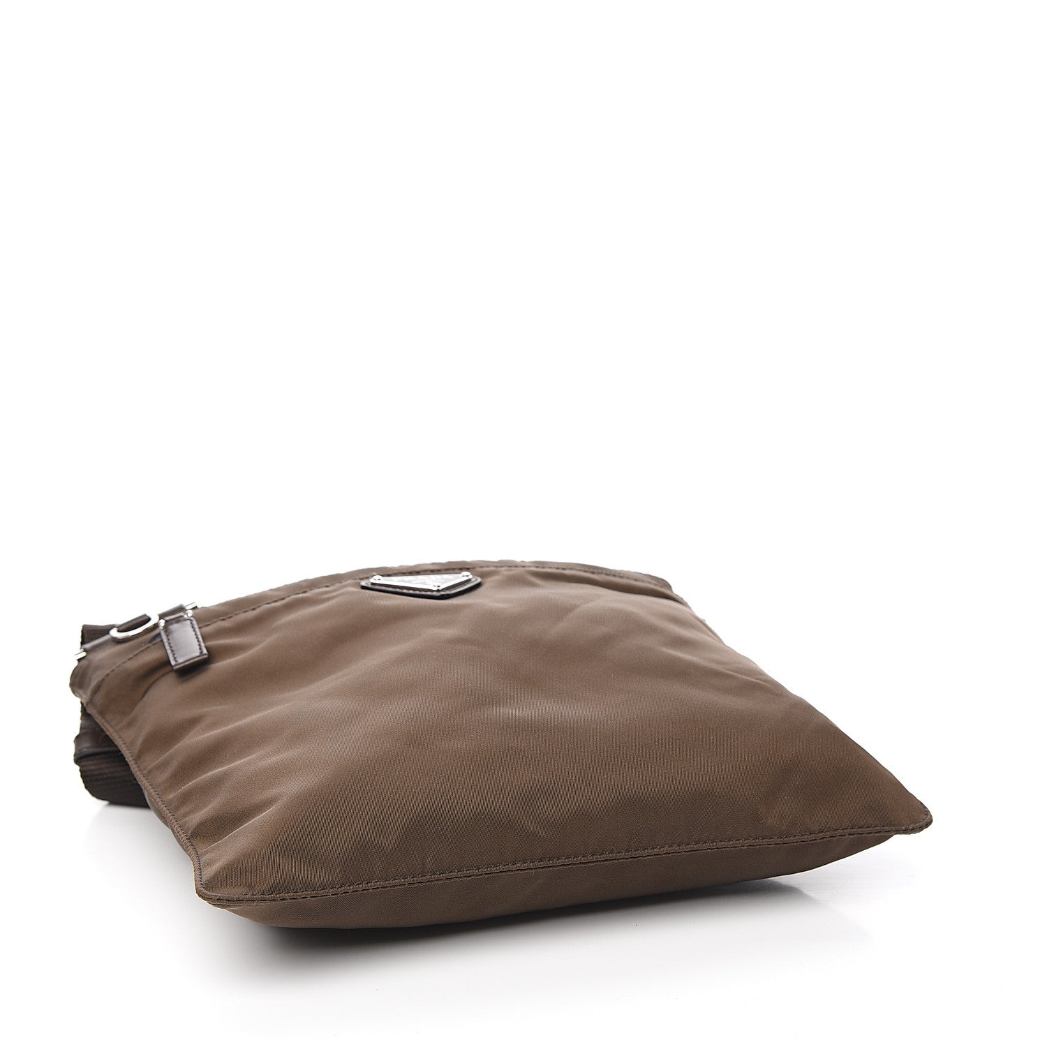 Prada Tessuto Nylon Small Flat Messenger Bag Brown 3 of 8
