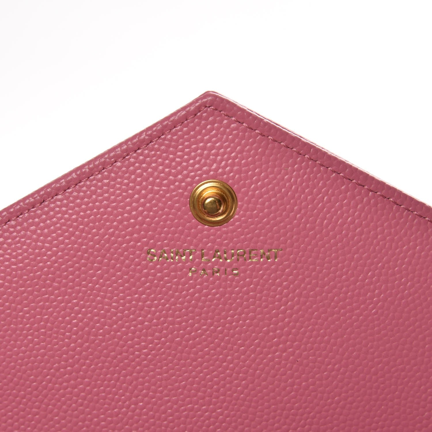Saint Laurent Grain De Poudre Matelasse Chevron Monogram Chain Wallet Indian Pink 7 of 7