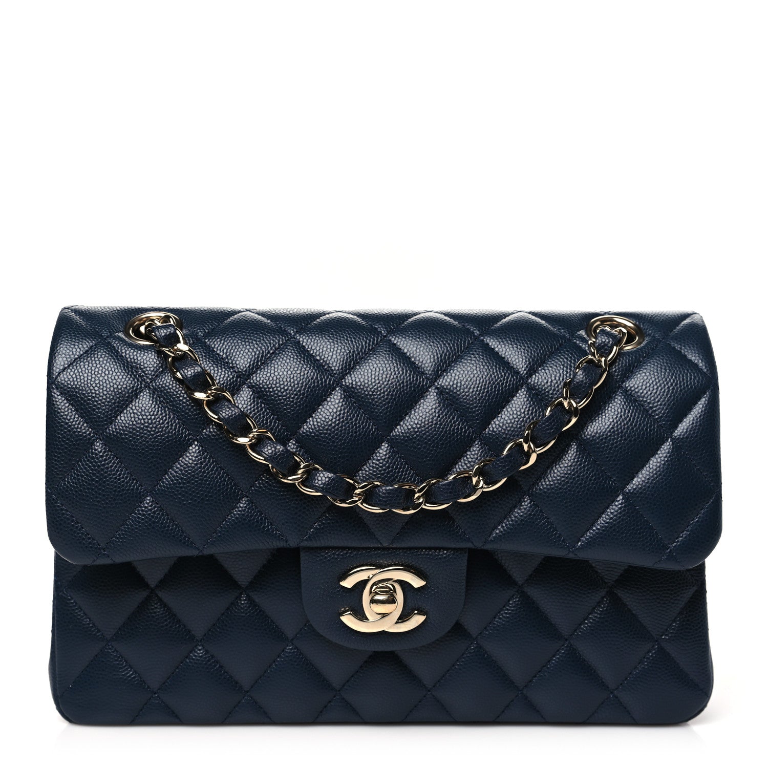 Chanel Caviar Quilted Small Double Flap Navy 1 of 11