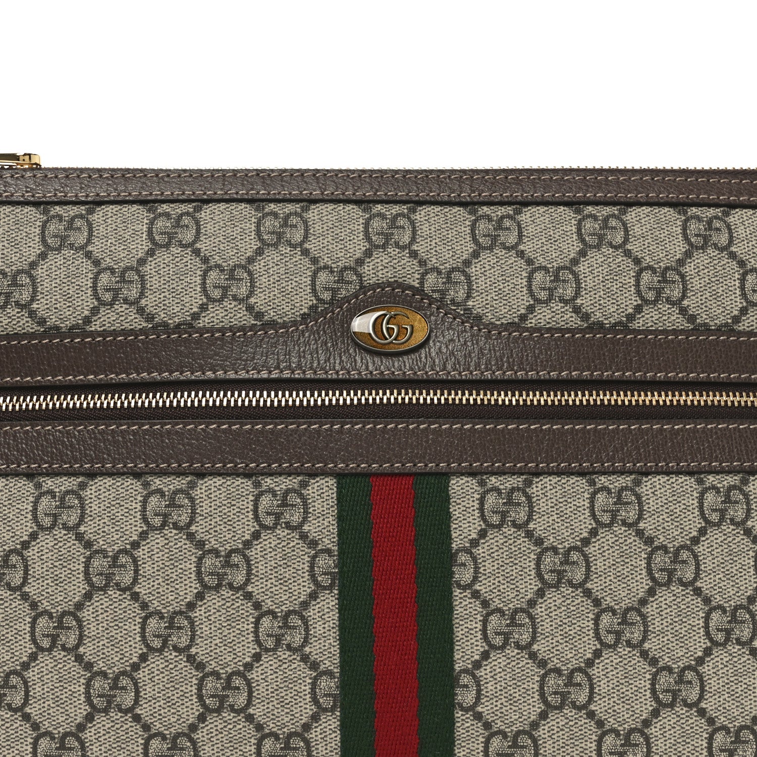 Gucci GG Supreme Monogram Large Ophidia Pouch Clutch Brown 8 of 10