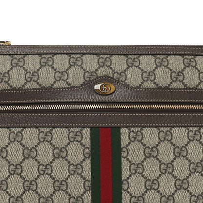 Gucci GG Supreme Monogram Large Ophidia Pouch Clutch Brown 8 of 10
