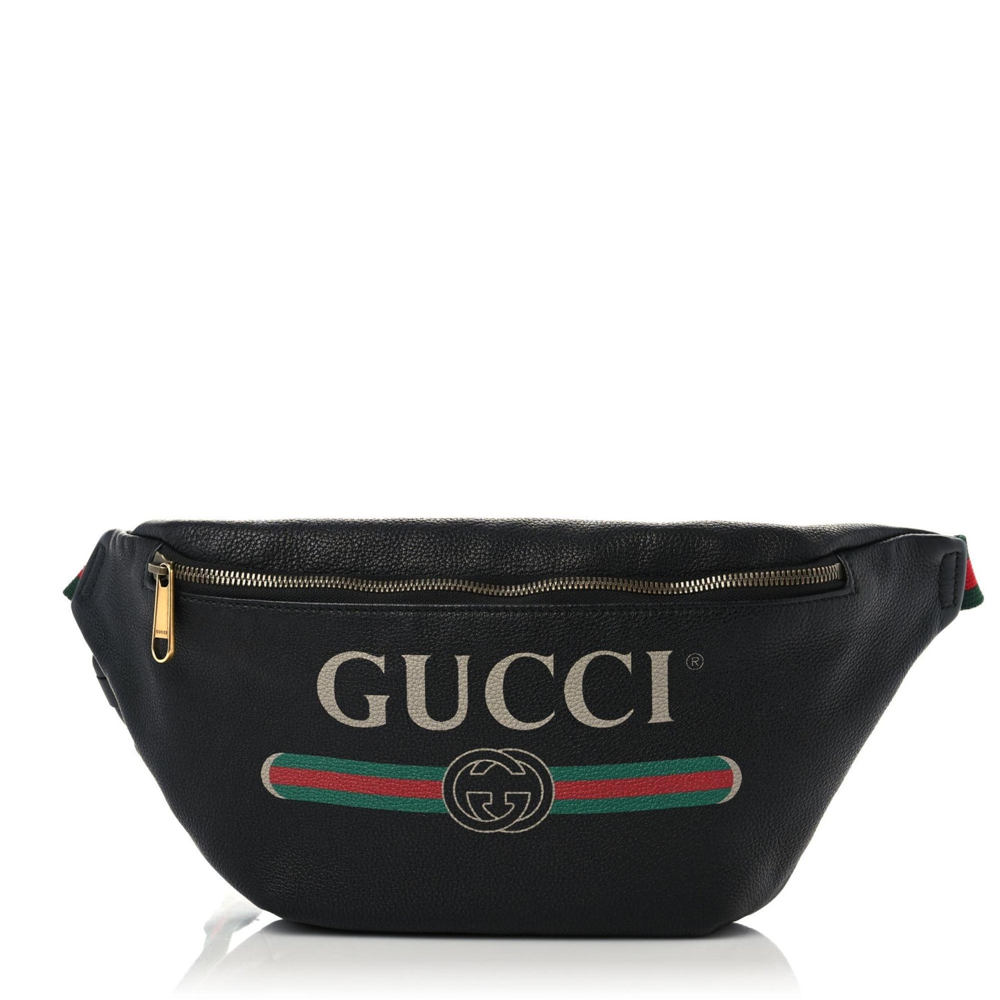 Grained Calfskin Logo Belt Bag Black