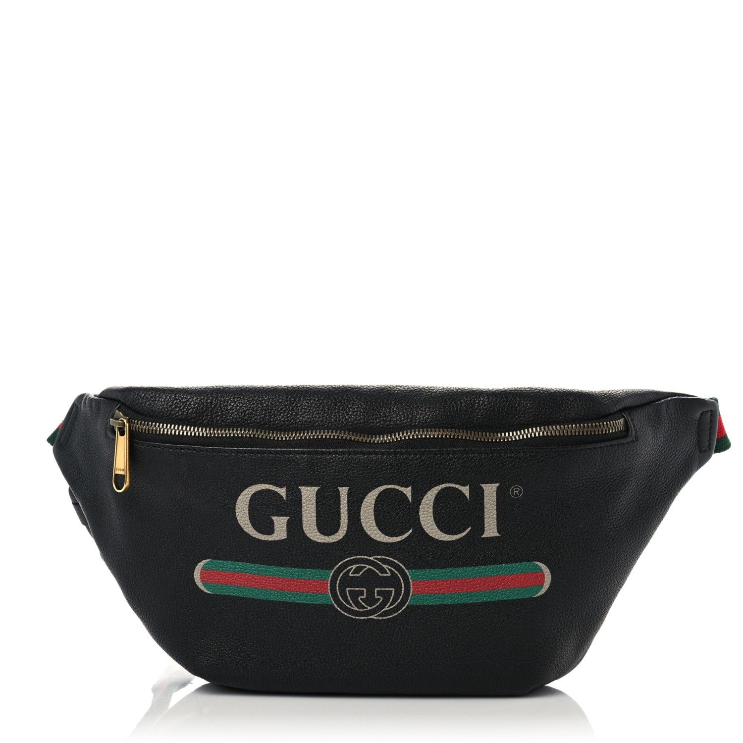 Gucci Grained Calfskin Logo Belt Bag Black 1 of 12
