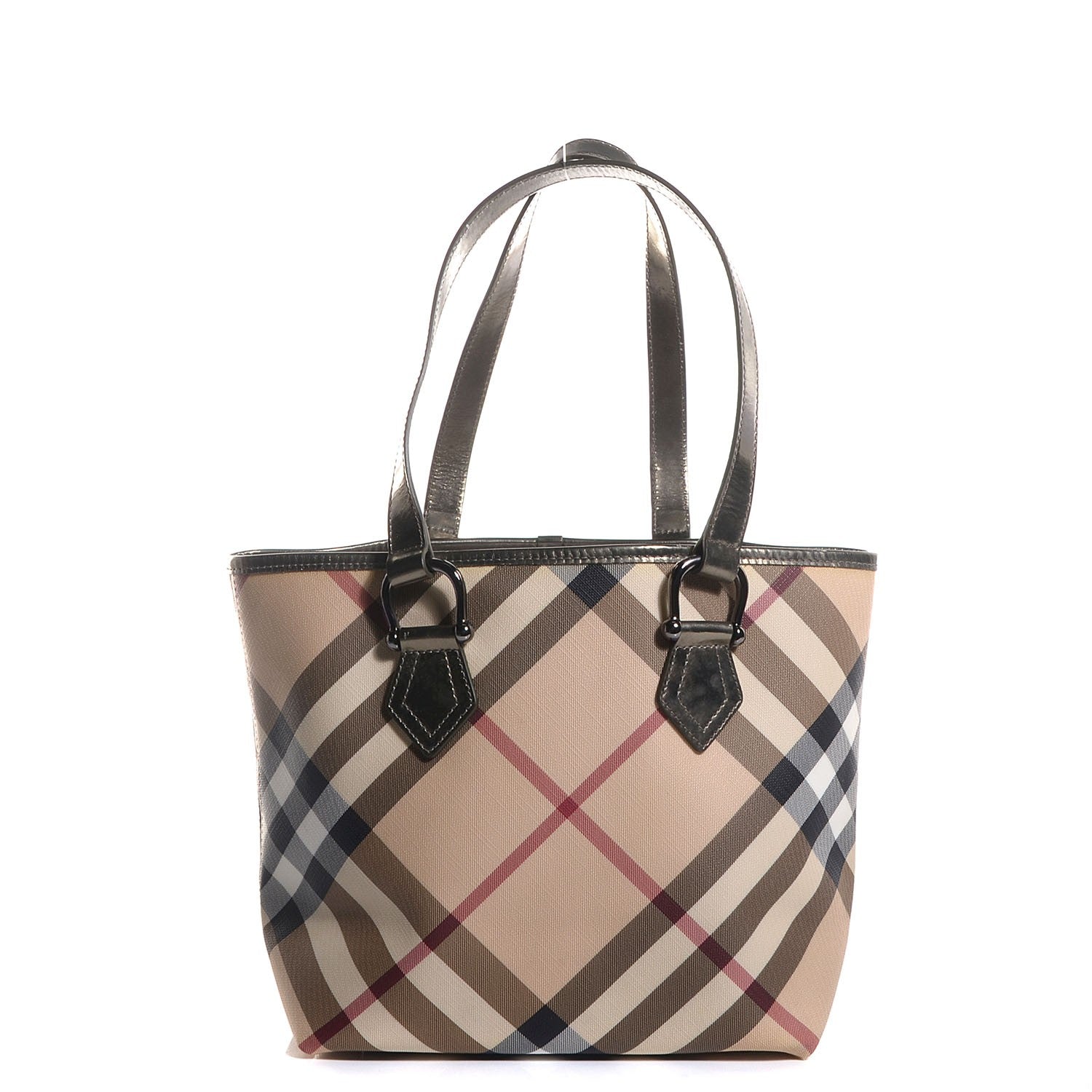 Burberry Supernova Check Small Stanton Tote Metallic 1 of 7
