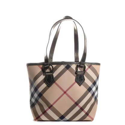 Burberry Supernova Check Small Stanton Tote Metallic 1 of 7