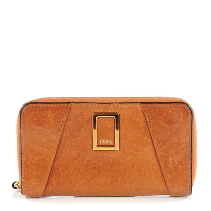 Chloe Calfskin Ethel Zip Around Wallet Nutmeg 1 of 7