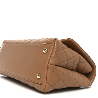 Chanel Caviar Quilted Small Coco Handle Flap Brown 10 of 10