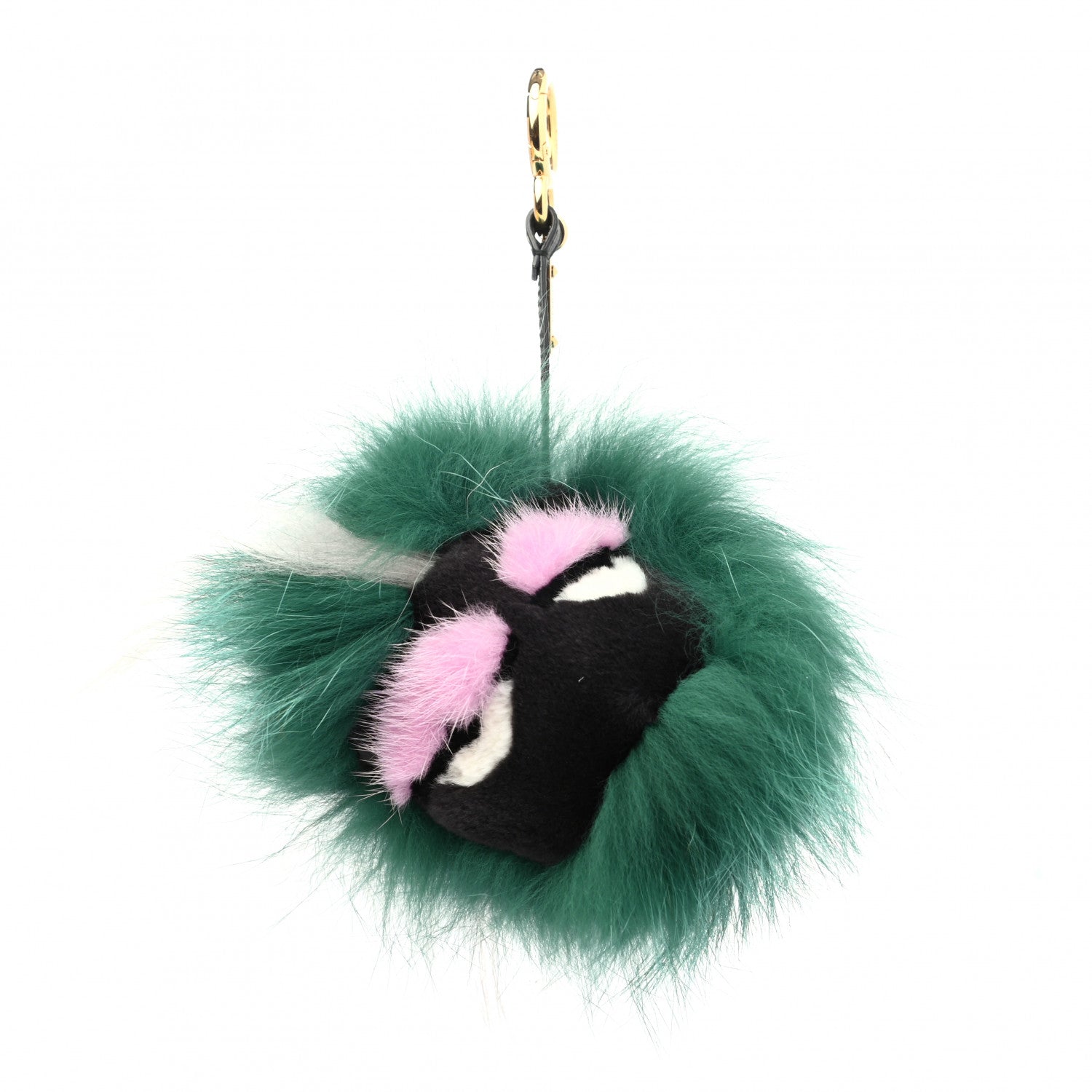 Fendi Fox Rabbit Goat Mink Fur Vitello Flamingo Minty Monster Bag Bug Charm Green Apple Multicolor 1 of 4
