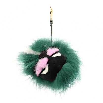 Fendi Fox Rabbit Goat Mink Fur Vitello Flamingo Minty Monster Bag Bug Charm Green Apple Multicolor 1 of 4