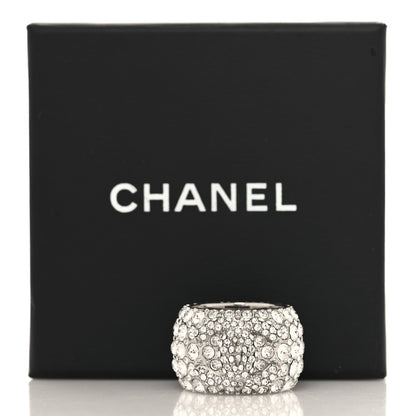 Chanel Crystal CC Ring 52 6 Silver 5 of 5
