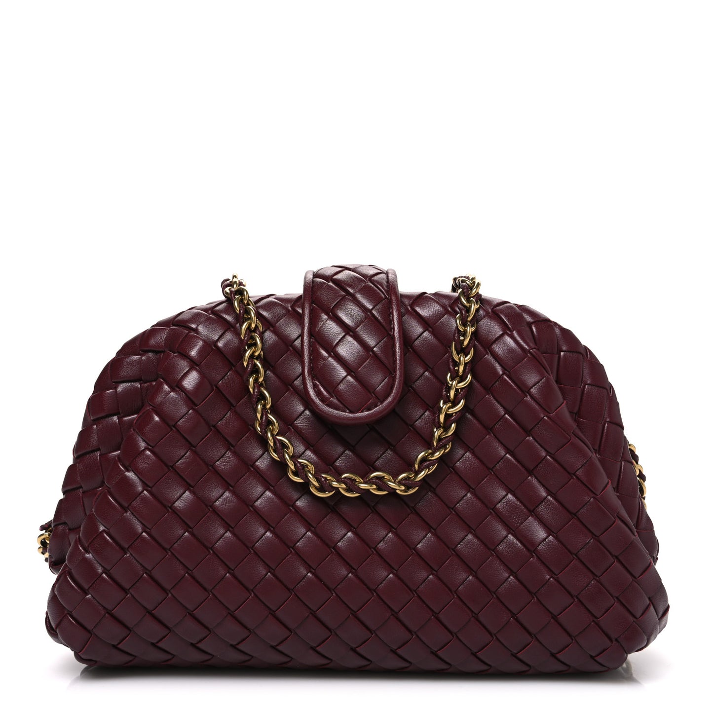 Nappa Intrecciato Small The Lauren 1980 Clutch With Chain Barolo