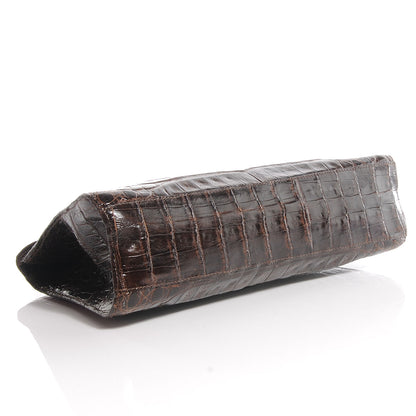 Nancy Gonzalez Crocodile Envelope Clutch Brown 4 of 6