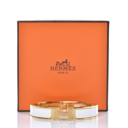 Hermes Enamel Narrow Clic Clac H Bracelet GM White 7 of 7