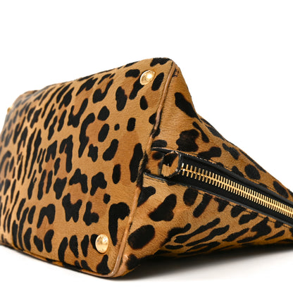 Prada Pony Hair Leopard Print Large Cavallino Miele Moro 8 of 9