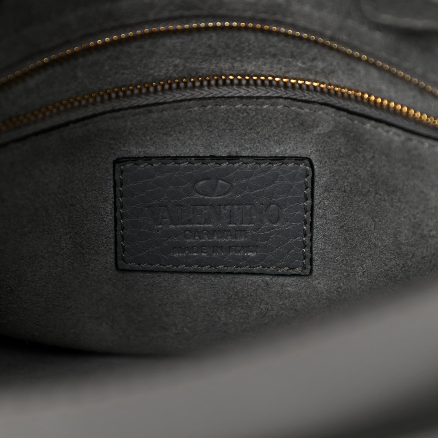 Grained Calfskin Small My Rockstud Frame Bag Gray